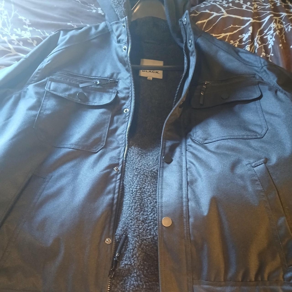 Black Military Field Jacket with Hood